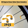 Motorcycle Wheels Gold Tone 2 x 90 Degree Tire Valve Stems