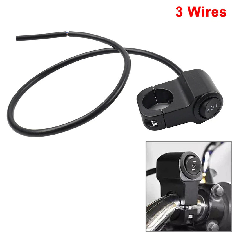 ATV Headlight Fog Spot Light - Black 7/8" Handlebar On Off Switch