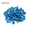 Motorcycle 50pcs Universal Blue Round Cross Head Self-Tapping Bolts Screws