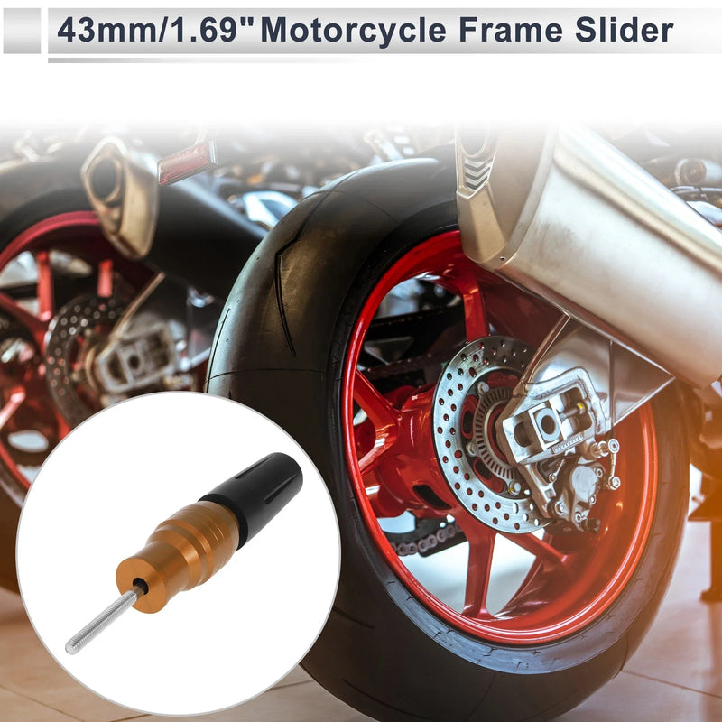 Bolt 10.5mm Aluminum Alloy Plastic Motorcycle Slider Frame Orange