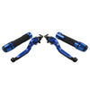 Kawasaki ZX6R Blue Extendable Brake Clutch Levers & Handlebar Grips