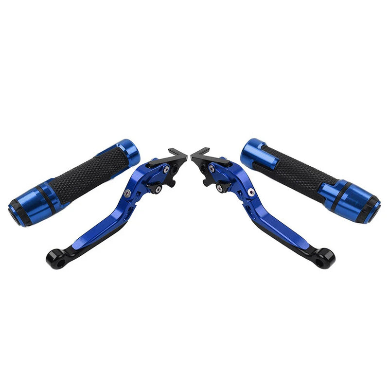 Kawasaki ZX6R Blue Extendable Brake Clutch Levers & Handlebar Grips