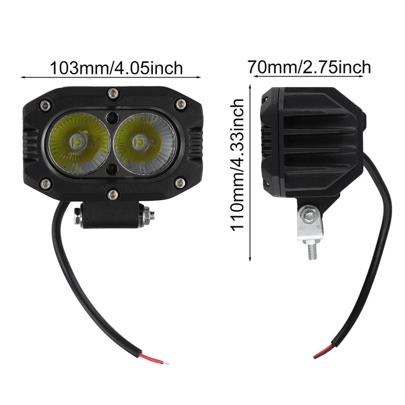 Truck ATV 4 Inch LED Cube Pods Work Light Bar Spot Fog Lamp Driving Offroad