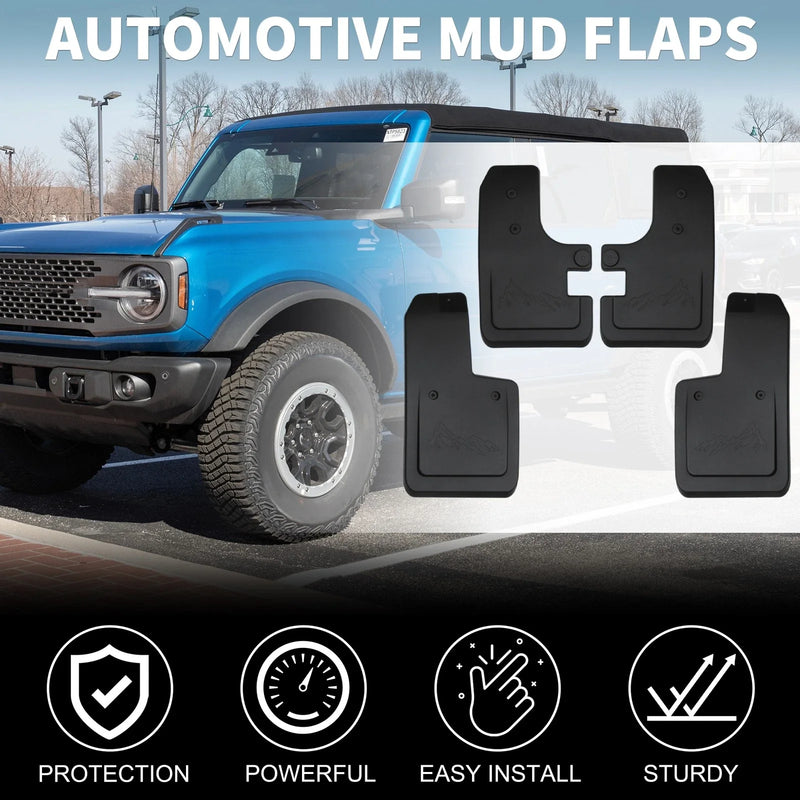 Ford Bronco 2021-2025  Splash Guards No-Drill Mud Flaps