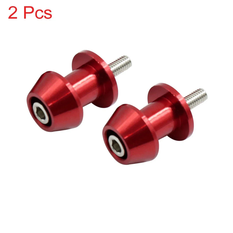 Motorcycle 2 x 6mm Red Aluminum Alloy Swingarm Spool Slider Stand Bobbins