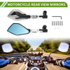 M8 / M10 Motorcycle 2 x Rear View Mirrors Polygonal Shape Silver Tone Aluminum Alloy