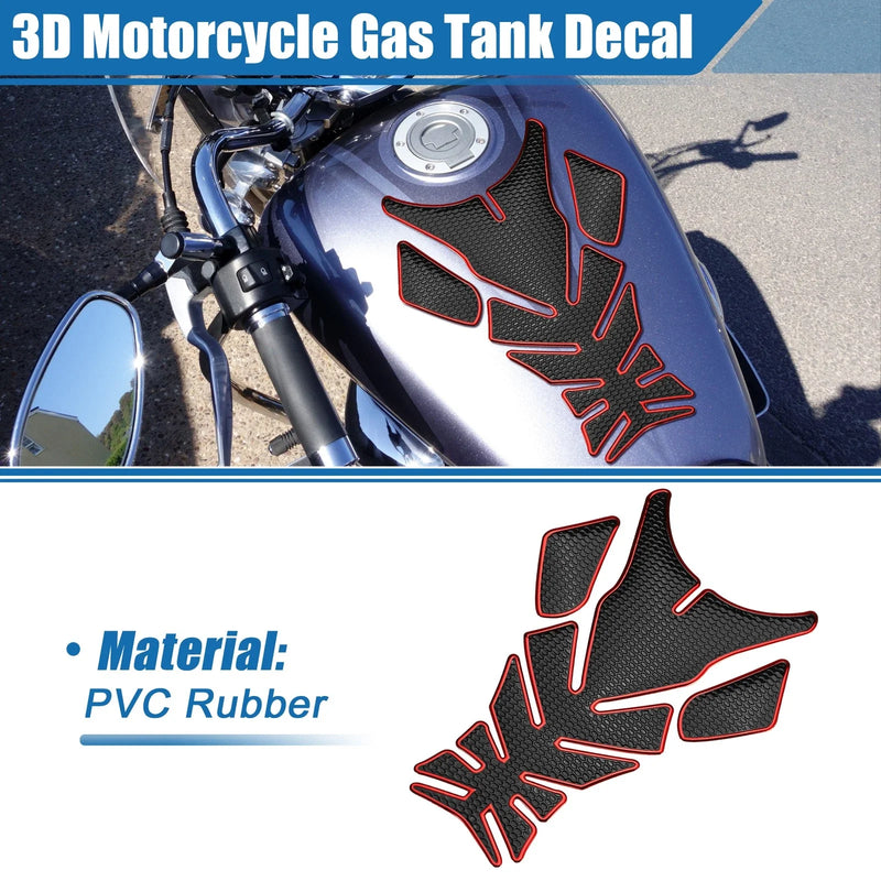 Universal Motorcycle Gas Tank Decal 7.76x5.63'' Black Red