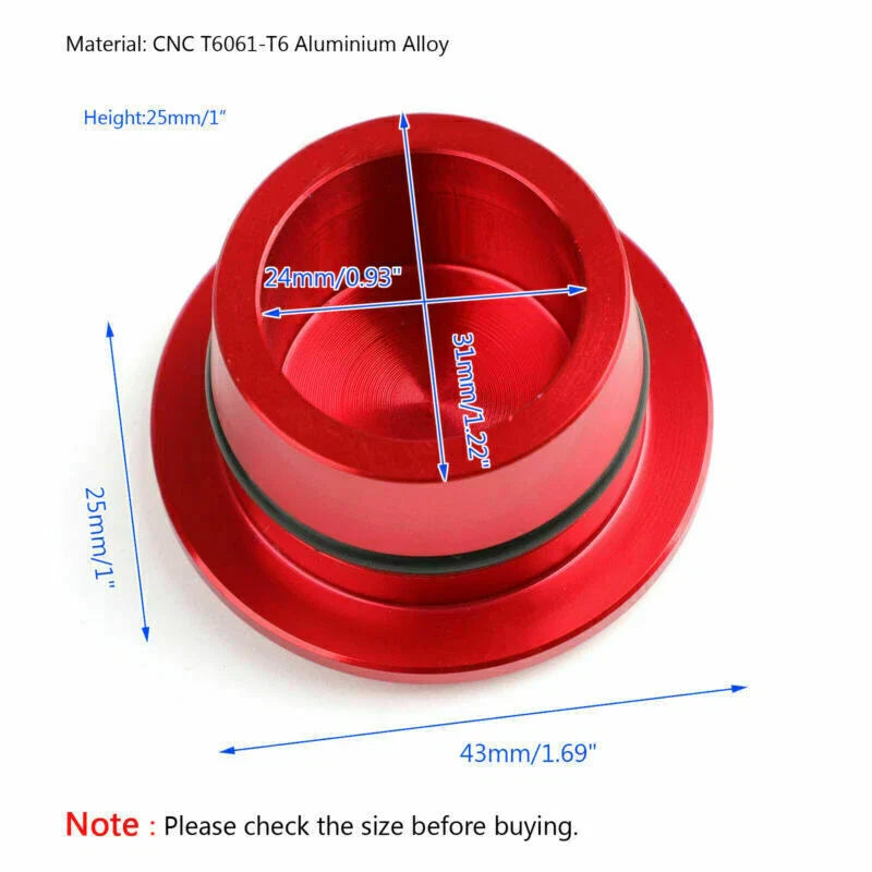 Yamaha T-Max 530 CNC Frame Hole Cover Guard Red (2005-2016)