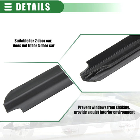 Ford F-250 Rear Left Right Door Window Belt Weatherstrip (1999-2016)