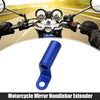Motorcycle Rearview Mirror Handlebar Extender Holder 10mm Aluminum Blue