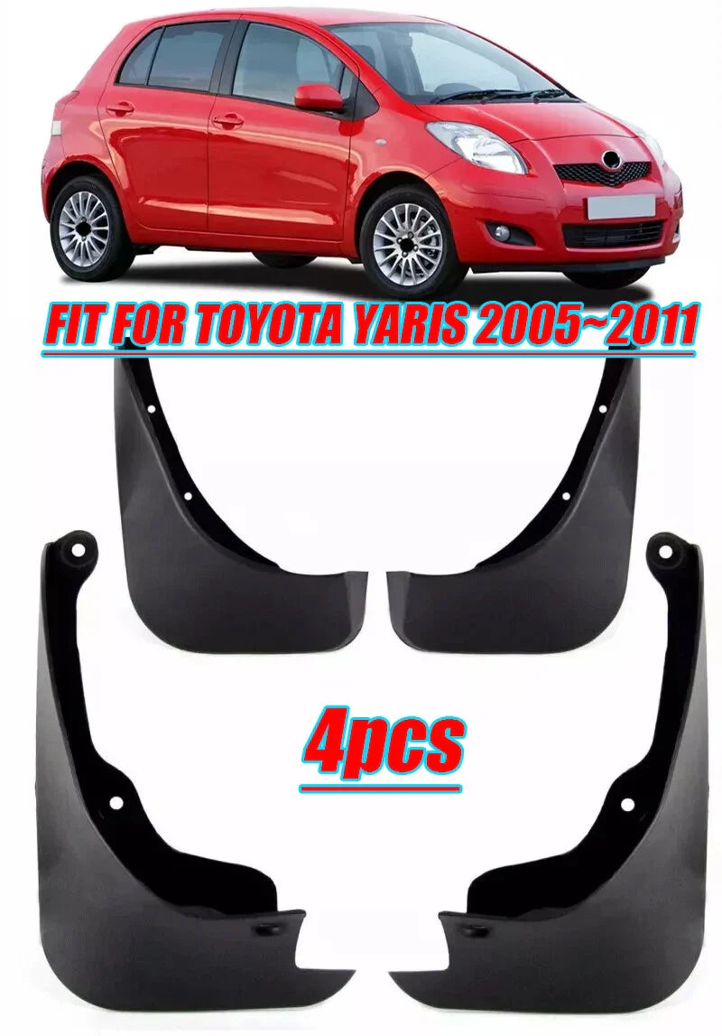 Toyota Yaris 4x Front Rear Splash Guards Mud Flaps Fender ABS (2005–2011)