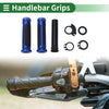 Motorcycle Handlebar Grip Cover Kit 7/8 22mm Black Blue Rhombus
