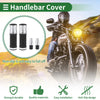 Motorcycle Grip Set 7/8" 22mm Hand Grips Rubber Silver Tone