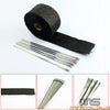 Car Black Pipe Wrap Exhaust Turbo Heat Manifold Header 2"