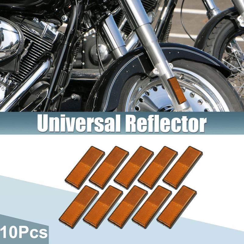 10 x Universal Motorcycle Safety Spoke Reflective with Screw 88x32mm Orange