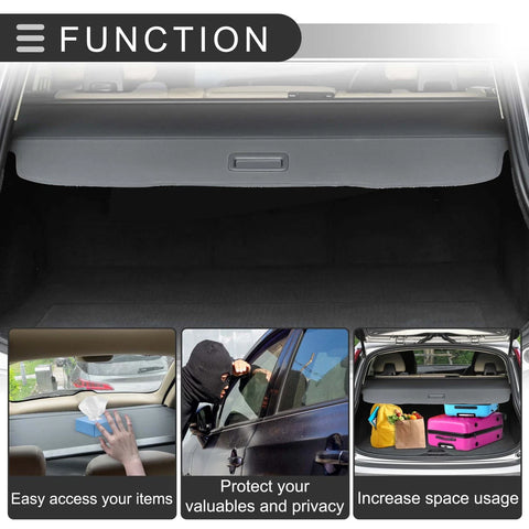 Ford Escape 2008-2012 Gloss Black Retractable Cargo Cover