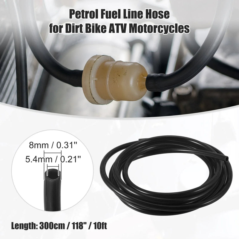Motorcycle Fuel Vent Line Hose 0.31'' x 10ft Black
