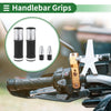 Motorcycle Grip Set 7/8" 22mm Hand Grips Rubber Silver Tone