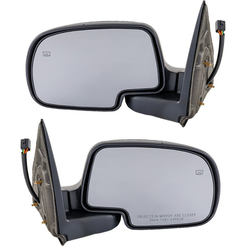 Power Heated w/ Puddle Light Side View Mirrors Pair Set