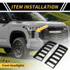 Toyota Tundra Set Front Headlights Grille Vent Cover Trim (2022–2024)