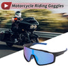 Blue Lens Black Blue Frame 1 Set Motorcycle Riding Goggles