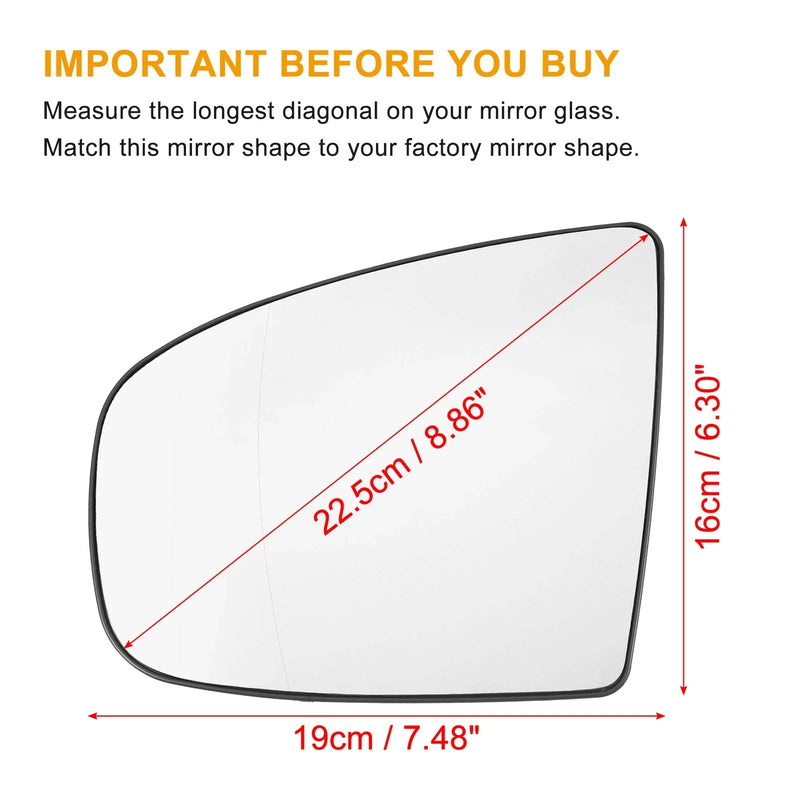 BMW X5 X6 Left Side Heated Mirror Glass Replacement