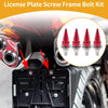M6 License Plate Screws Cover 54mm Aluminum Alloy Red 4 x Universal Motorcycle