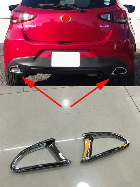 Mazda 2 Triple Chrome Rear Fog Light Cover Trim (2015-2017)