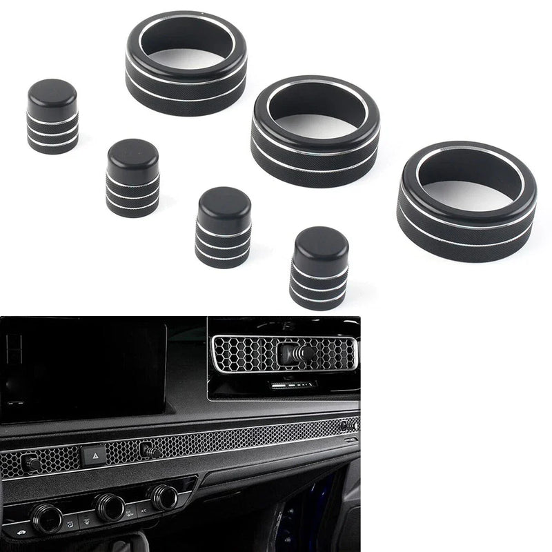 Honda Civic 11th Gen & CR-V 2023-24 Black 7x Switch Knob Ring Cover Trim