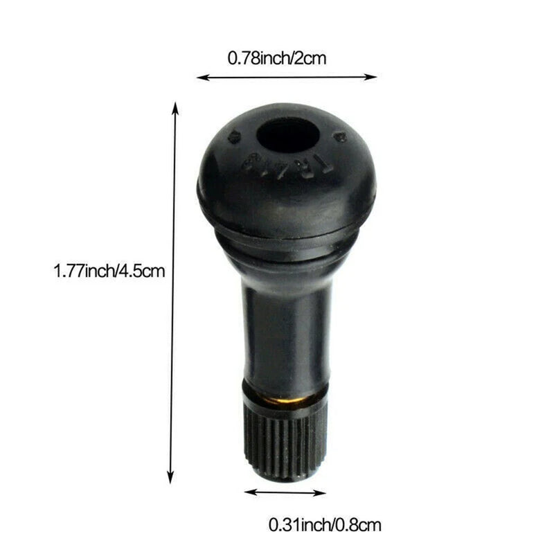 TR413 Practical Valve Stems 10Pcs Accessory Tubeless Replacement Black