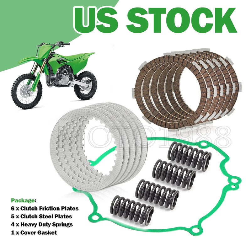 Kawasaki KX80 Clutch Kit Steel Friction Plates Springs Gasket (1998–2000)