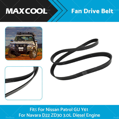 Nissan Patrol GU Y61, Navara D22 Diesel 3.0L Fan Drive Belt (2000-2014)