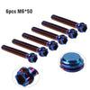 Bike Motorcycle 6pcs M6x50mm Titanium Torx Head Flange Bolts