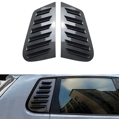 VW Polo MK4 2 x Carbon Style Rear Window Louver Covers (2001-2009)