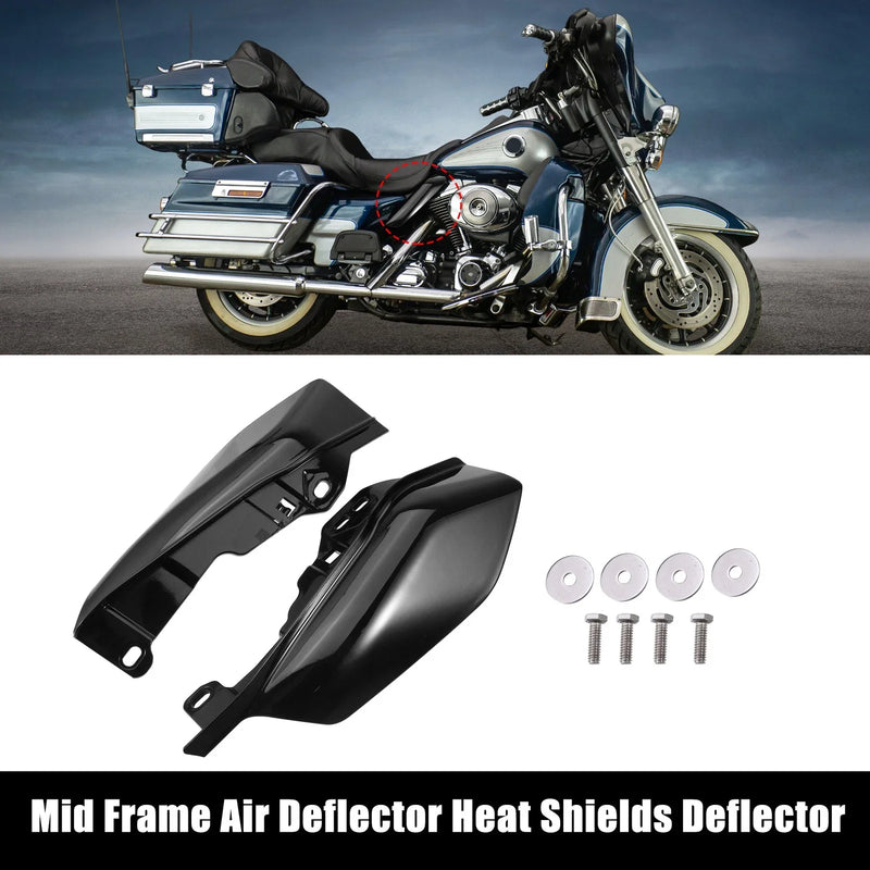Harley Davidson Street Glide Gloss Black 1 Pair Mid Frame Air Deflector