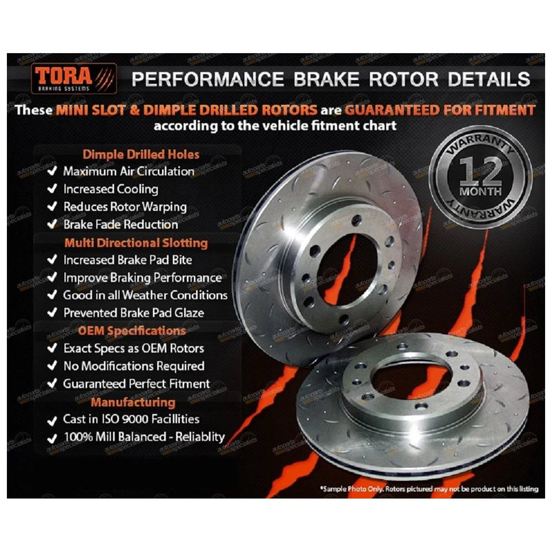 FJ80 / HDJ80 / HZJ80 2 x Rear Rotors Drilled + Slotted + Pads (1989–1992)