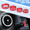 GMC Sierra 8 Pcs AC Vent Ring Cover Trim Aluminum Alloy Red (2014-2018)