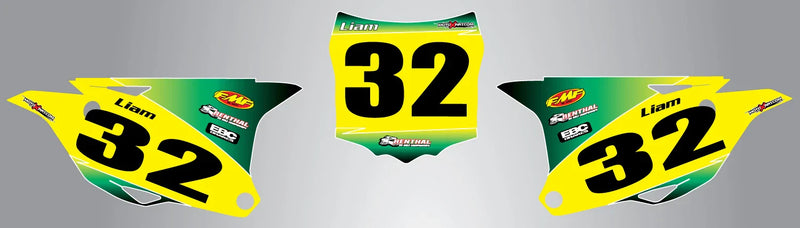 2014 Kawasaki KX 100 Custom Number Plates Decals Stickers (2014)