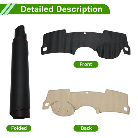 Chevrolet Malibu (2012 - 2015) Black Red Mat Carpet Dashboard Cover