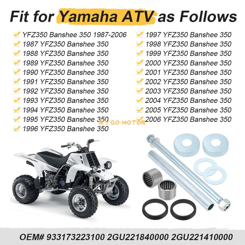 Yamaha Banshee Rear Swingarm Bearing Bolt Bushing Rebuild (1987–2006)
