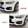 BMW 1 Series F20 F21 Gloss Black Front Side Spoiler Trim (2012-2019)