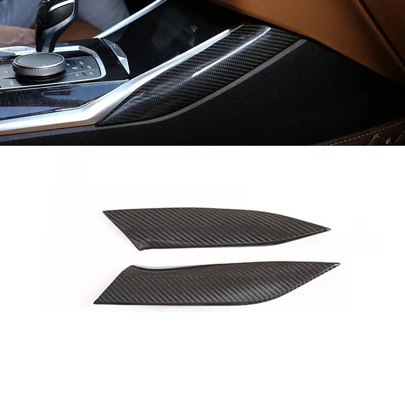 Carbon Fiber Side Center Console Cover Trim Fit BMW Series 3 G20 G28 2019-2023