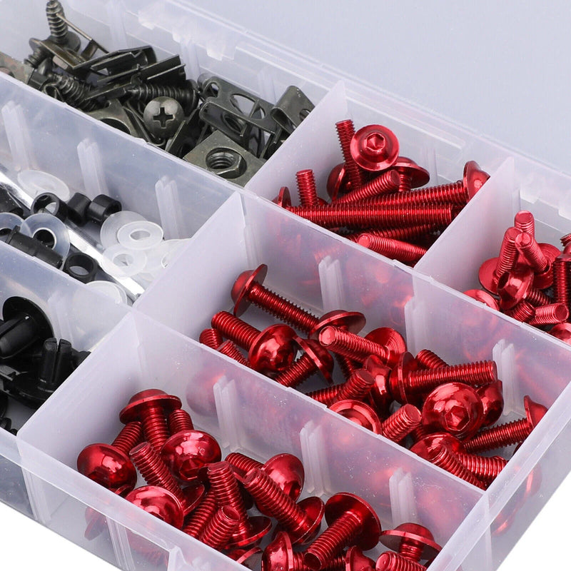 AH 198 PCS Red Fairing Bolts & Clamps Set