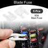 Car Boat Truck RV Motorcycle White 5 Pcs Maxi Fuse 80A Blade Fuse