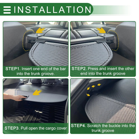 CHEVROLET Orlando (2018-2023) Black Carbon Fiber Car Trunk Cargo Cover