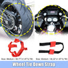 Motorcycle Nylon Black Red Front & Rear Wheel Transport Tie Down Strap / 1 Set /