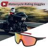 Riding Goggles Red Lens Black Frame Tri-Acetyl Cellulos PC UV400
