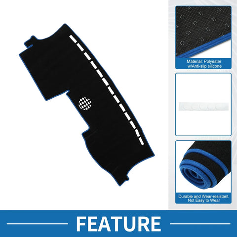 Ford Ranger Sun Protector Pad Black Blue Dashboard Cover Mat