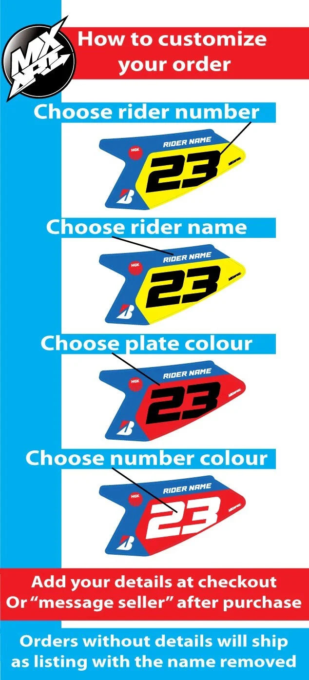 Honda CRF 110 Barbed Style Custom Number Plate Graphics (2013-2018)