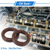 Oil Seal Rotary Shaft Seal FKM Rubber 24x35x7mm Brown 2 pcs